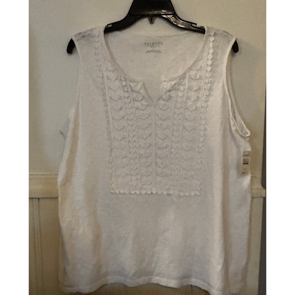NWT Talbots White Sleeveless Top Sz 1X